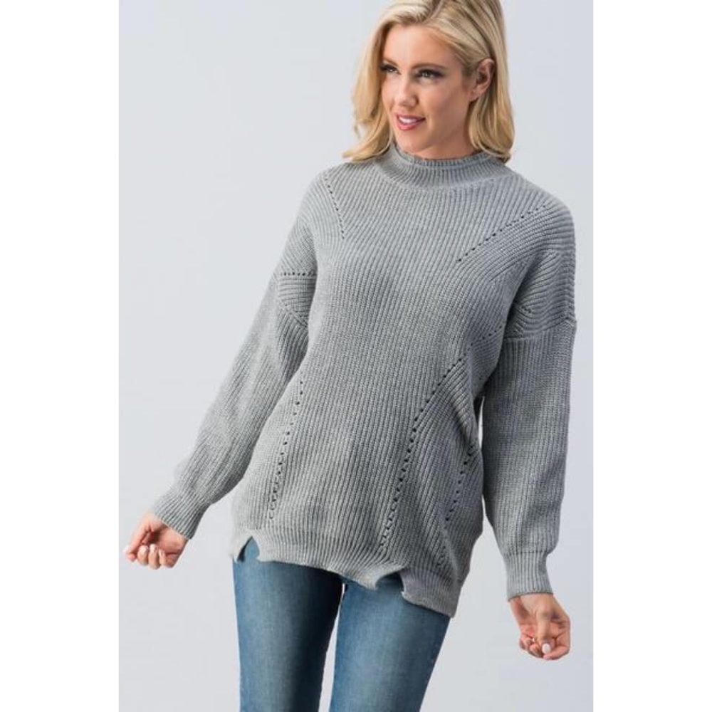 Gray Turtleneck Sweater